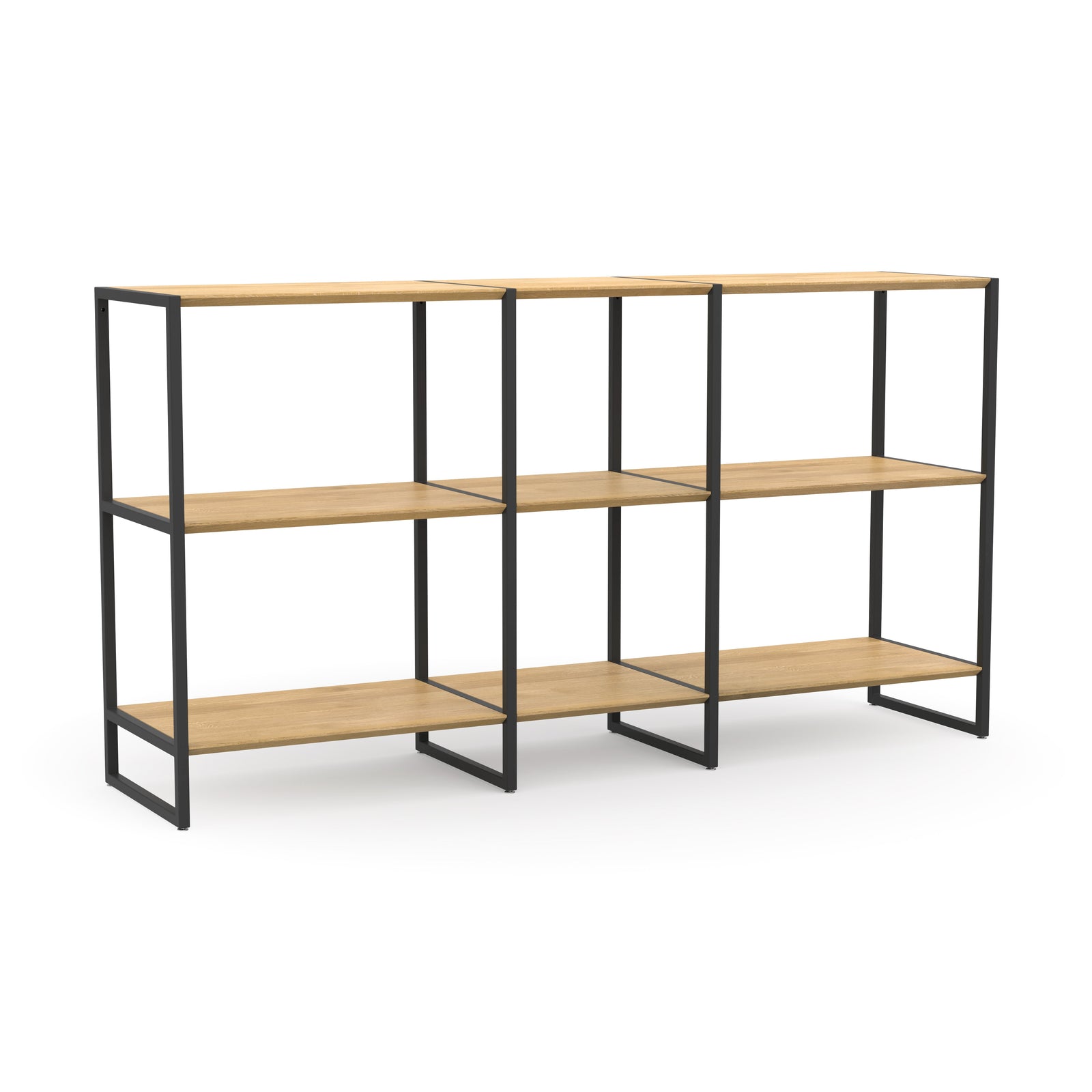 Hochwertiges Sideboard mit viel Ablagefläche und schwarzem Metall