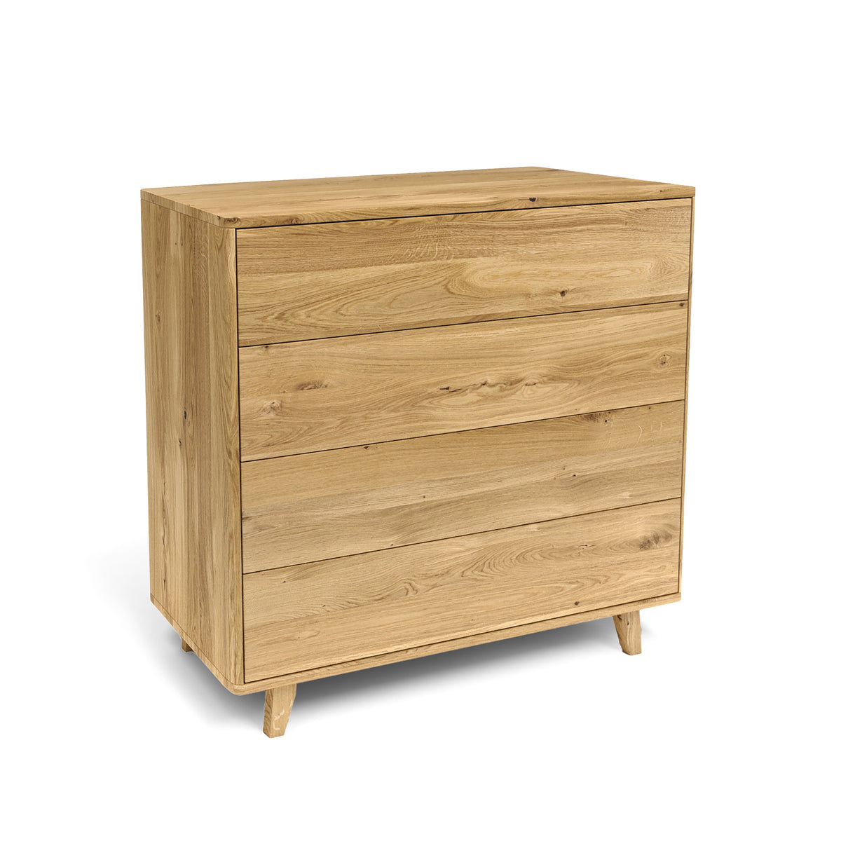 Kommode Köpenick aus Eiche mit vier Schubladen - Mid-Century Design – ekomia