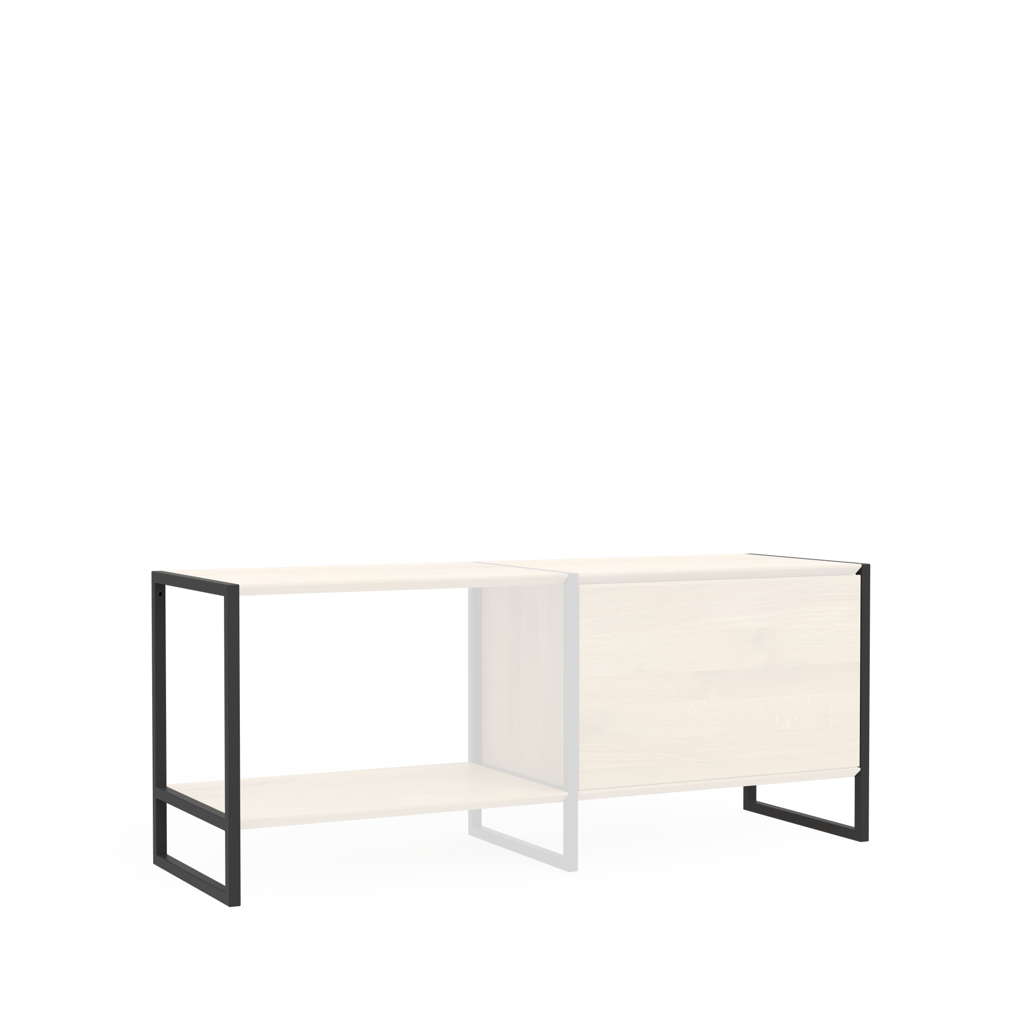 Lowboard Wega schwarze Metallbeine Frame 520 edles TV Lowboard 