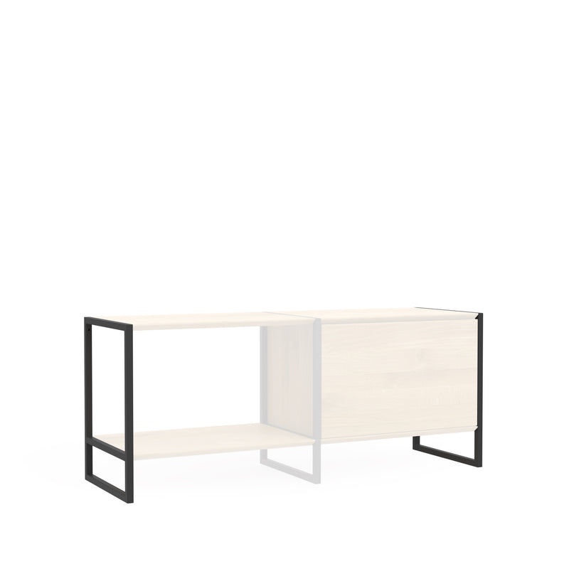 Konfigurierbares Lowboard Metall-Massivholz Kombination zertifizierte Eiche 