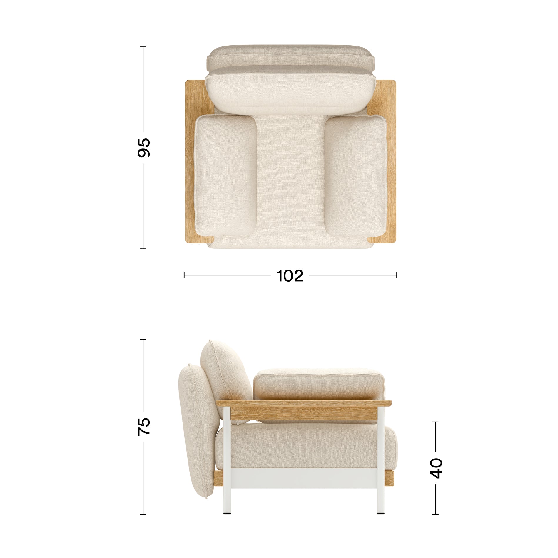 Maße Sessel Mio Lounge
