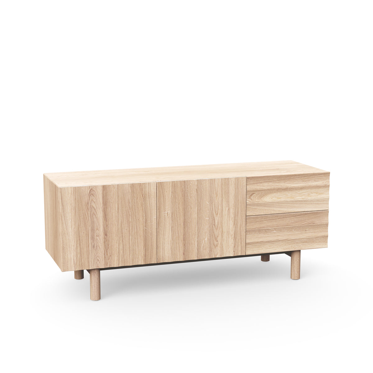 Sideboard Dùn M aus heller Eiche - Design aus Massivholz