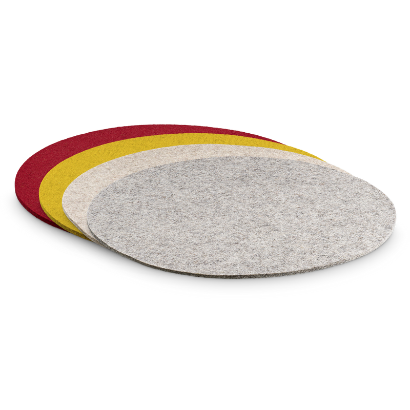 Runde Sitzauflage aus nachhaltigem Wollfilz in verschiedenen Farben