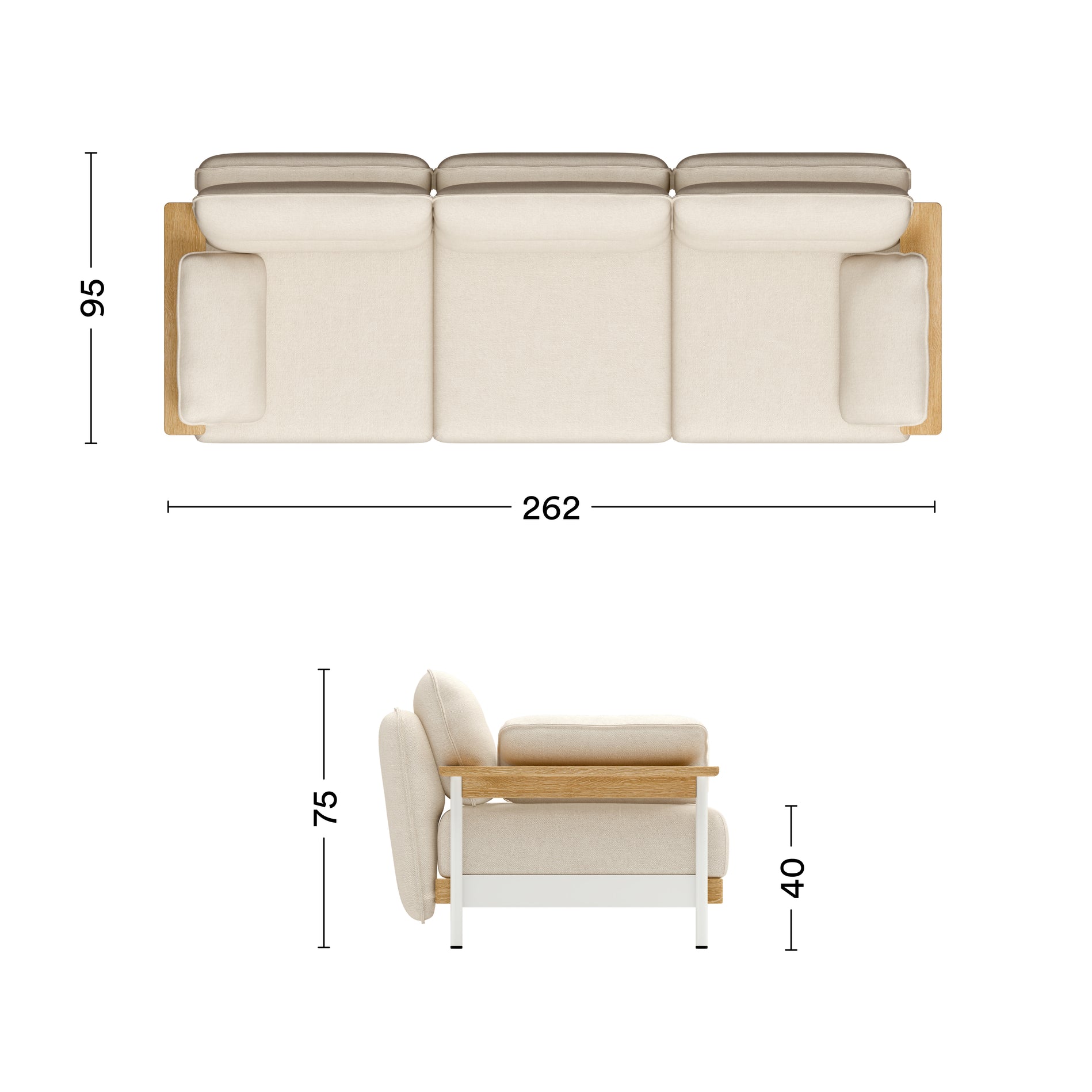 Maße Sofa Mio Lounge 3-Sitzer