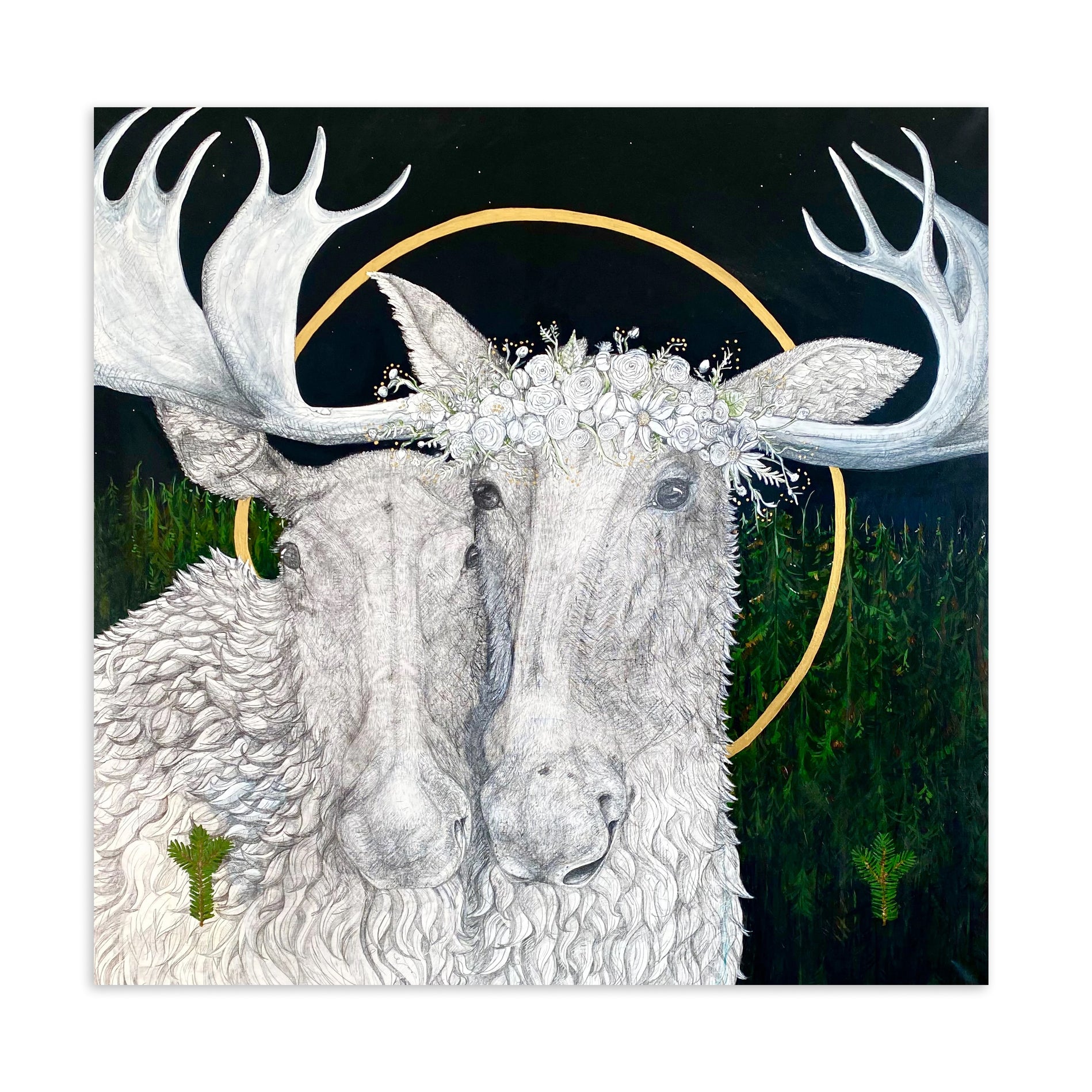 Graphite und Acryl auf Leinwand von Tanja Deschner