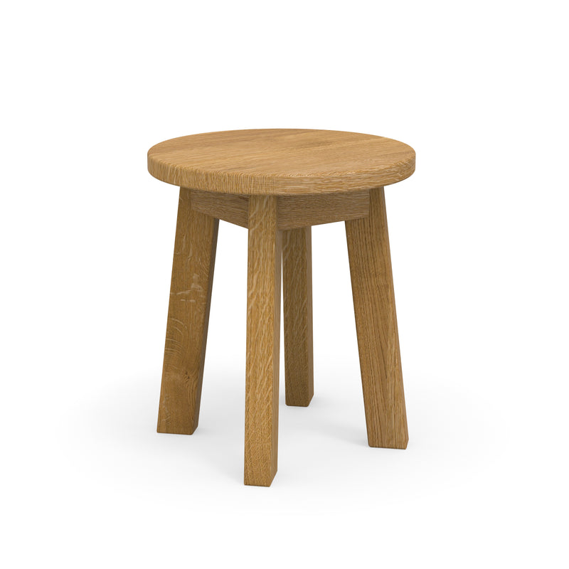 Minimalitischer Massivholz Hocker im Landhausstil aus zertifizierter Eiche maßarbeit
