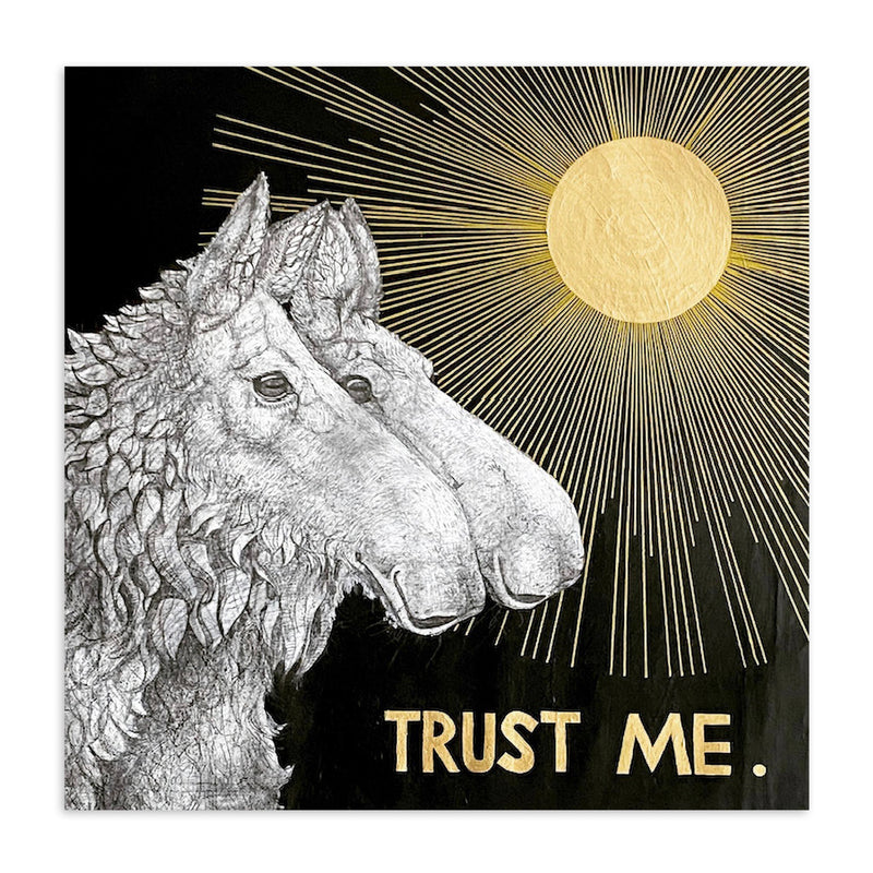 Trust Me Leinwand Tanja Deschner Graphite und Acryl 
