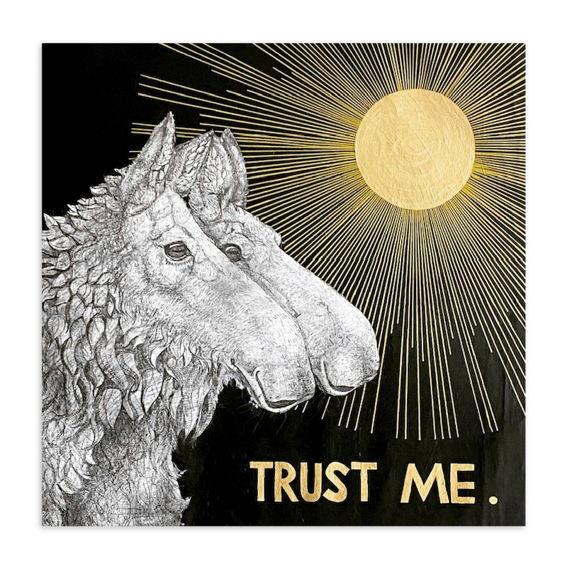 Trust Me Leinwand Tanja Deschner Graphite und Acryl 