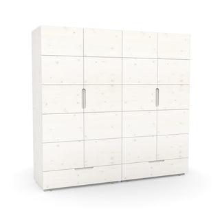 4-Türer Echtholz Kleiderschrank mit Schubladen im weißem Design
