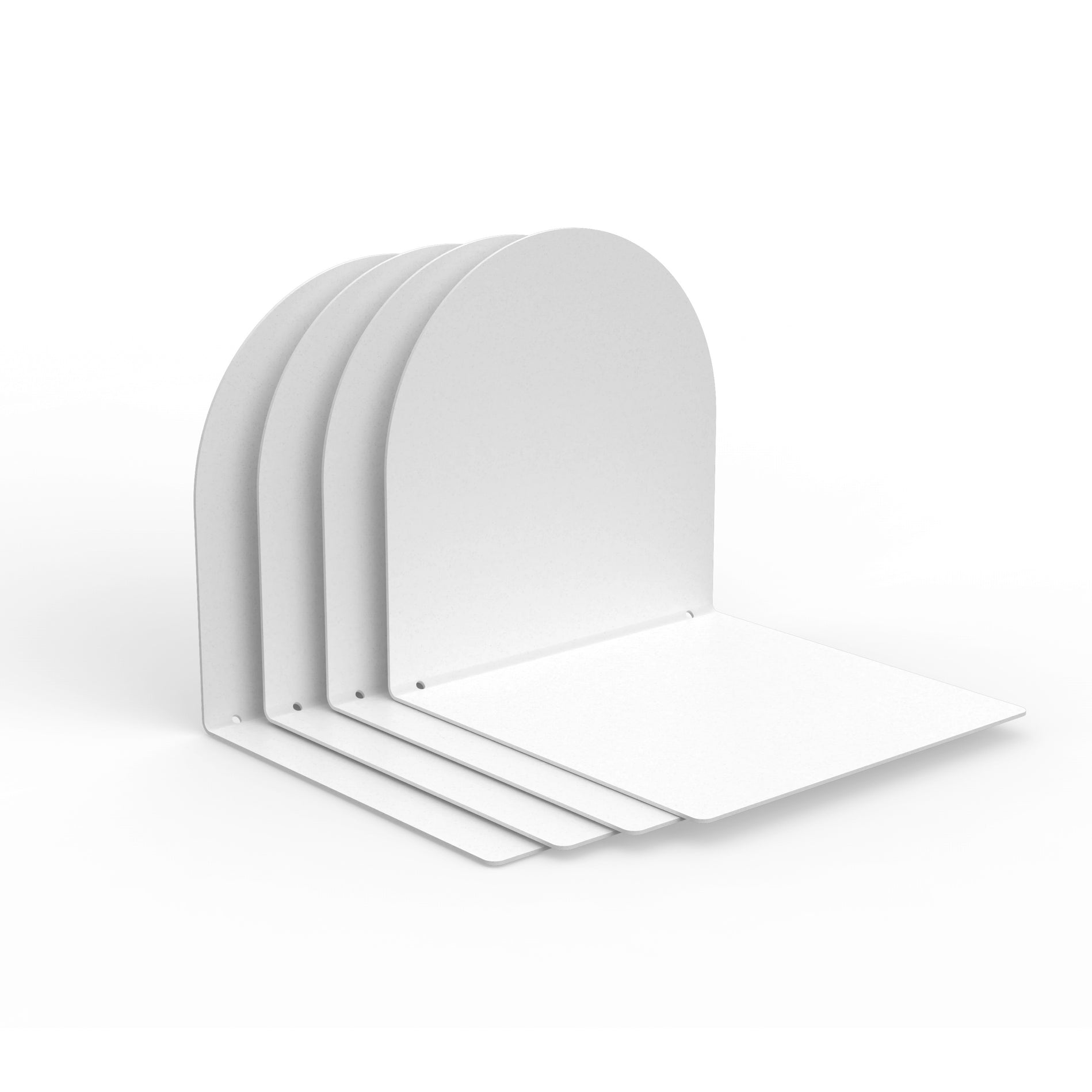 4er Set Buchstütze Wega Weiß pulverbeschichtet minimalistisch und stabil