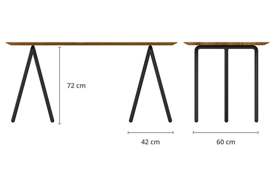 Maße Schreibtisch Libra mit schwarzen Tischböcken