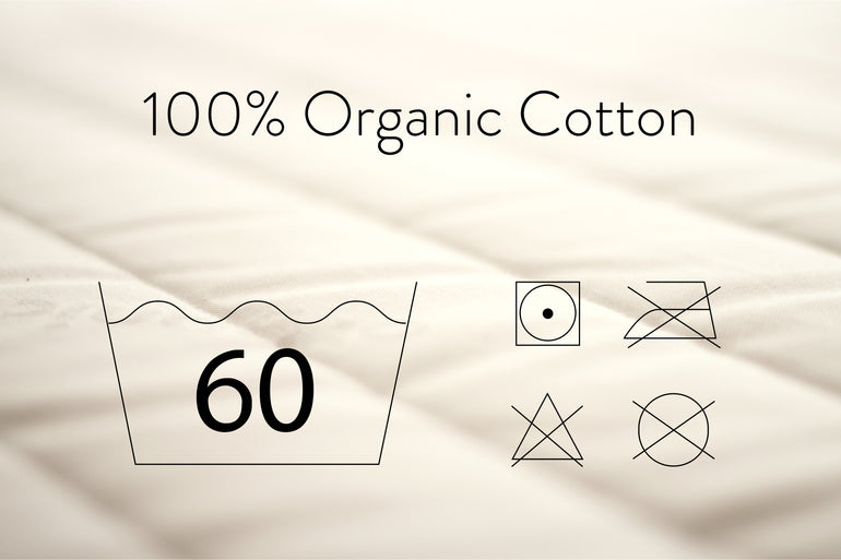 Matratzenbezug aus 100% Biobaumwolle bei 60°C waschbar
